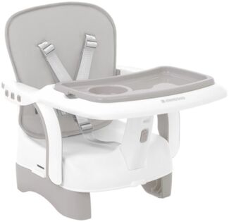 Kikkaboo Kinderstuhl, Boostersitz Chewy, Doppeltablett, Sicherheitsgurt, faltbar grau