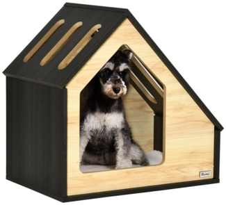 PawHut Hundehütte Hundeschlafplatz mit Kissen, Kaffee-Braun 60 x 40 x 59.2 cm