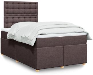 vidaXL Boxspringbett mit Matratze Dunkelbraun 120x190 cm Stoff 3293536