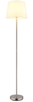 Stehleuchte, silber, Textil weiß, H 151 cm