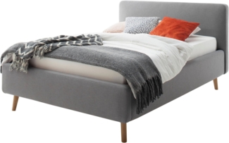 Polsterbett Bett MATTIS Stoffbezug Aspen 92 Hellgrau-120 x 200 cm