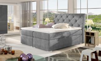 Balvin 140X200, Boxspring Bett, Dunkelgrau