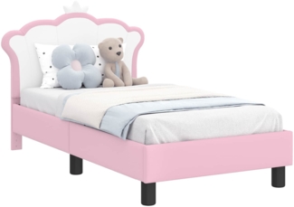 vidaXL Kinderbettgestell mit Kopfteil mit Kopfteil Rosa 70x140 cm PU 42011079