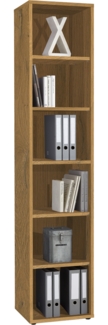 FMD Möbel - CALVIA 6 - Regal schmal m. 6 Fächern - melaminharzbeschichtete Spanplatte - Alteiche Nb - 47,1 x 221,3 x 39,9cm