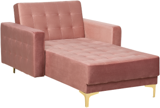 Chaiselongue Samtstoff rosa ABERDEEN