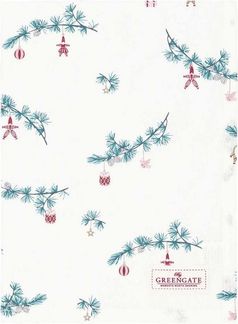 Greengate Geschirrtuch Greengate Geschirrtuch JUANA Weiß mit Tannenzweigen