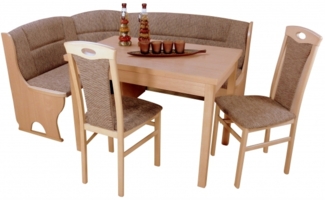 4tlg. Eckbankgruppe "Josef" 125X165 cm, buche/cappuccino
