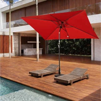 Angel Living Sonnenschirm 200x300 cm Rechteckig Marktschirm Gartenschirm Terrassenschirm Kurbel, LxB: 200x300 cm, für Terasse, Garten, Balkon, Gastro, Windfest, mit UV-Schutz 50+