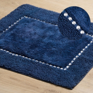 Eurofirany Teppich CHICK Eleganter Teppich Design Badematte Badeteppich Kristalle, dekorativer Bettvorleger 50x70 cm 60x90 cm Baumwolle