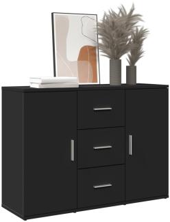 vidaXL Sideboard Schwarz 90,5x29,5x65 cm Holzwerkstoff 849874