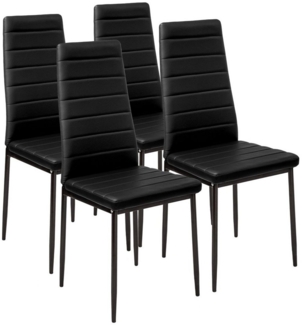 tectake Esszimmerstuhl Set Esszimmerstuhl (4er Set, 4 St), gepolstert mit Kunstlederbezug