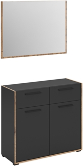 Garderobenkombination (B/H/T: 95x189x37 cm) in Basalt Melamin und Basalt Melamin