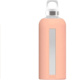Sigg Trinkflasche Star Trinkflasche Glasflasche Silikonhülle 0.5 L Shy Pink, hitzebeständig