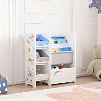 Kinderregal Vimianzo Koala-Motiv Weiß / Grau / Blau [en. casa]