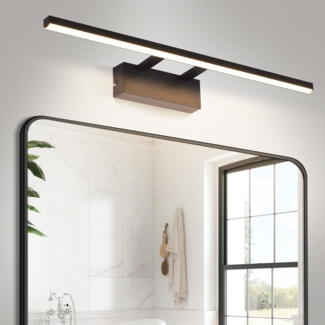ZMH Spiegelleuchte Badezimmer Wandleuchte LED C 13W Matt Schwarz Modern 60cm Spiegellampen fr das Bad 4000K Neutralwei?e Beleuchtung Lampen Wandlampe fr Kche Flur Veranda Wohnzimmer