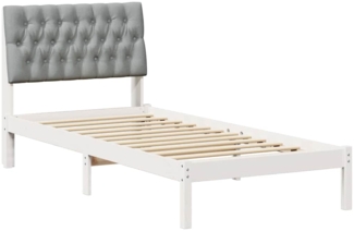 vidaXL Bettgestell mit gepolstertem Kopfteil Weiß 90 x 190 cm 878858