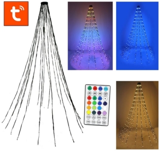 Arnusa LED-Lichterkette Smarte Weihnachtsbaumbeleuchtung RGB effekte und viele Farben, 304-flammig, für Innen und Außen