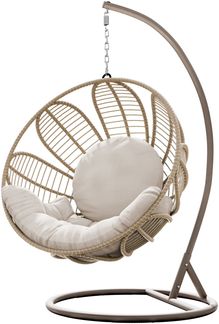 Hängekorb mit Gestel Floressa (Farbe: Beige / Kissen: Beige)