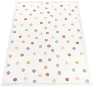 KADIMA DESIGN Kinderteppich waschmaschinenwaschbar Punkte Kindermotiv Kinderzimmer Kinderteppich, Rechteckig, Höhe: 24 mm, Florhöhe: 20 mm, 100% Polyester, Rechteckig, 80x150cm, Mehrfarbig