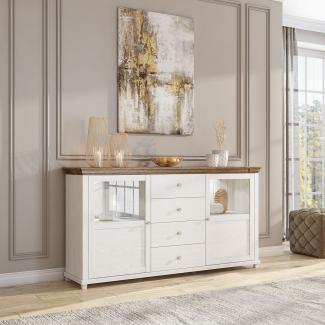 Sideboard "Evora" Kommode 181cm pinie weiß Eiche Ribbek Landhaus-Stil