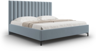 Micadoni Polsterbett Allison Strukturierter Stoff Hellblau 180x200