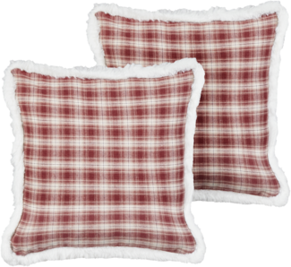 Dekokissen Tartan-Muster rot 45 x 45 cm 2er Set BROOKIES