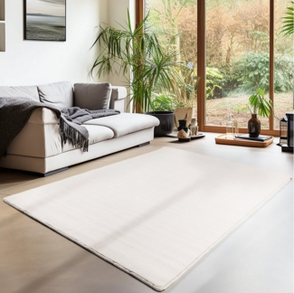 Teppium Teppich Unicolor - Einfarbig, Rechteckig, Höhe: 7 mm, Kurzflor Rund Teppich Anti-Rutsch Rückseite Waschbar Flauschiger