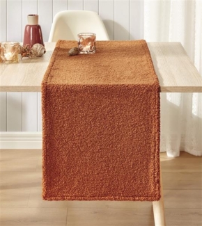Tischläufer "Terra" in flauschiger Teddyfell Optik, 40x140 cm, Mitteldecke