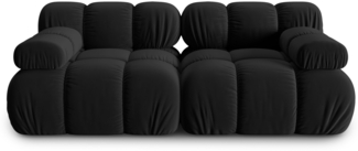 Micadoni Modulares Sofa Bellis 2-Sitzer Samt Bluvel Schwarz