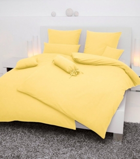 Hochwertige Janine Soft-Seersucker Bettwäsche PIANO | Verschiedene Grössen und Farben 155x220 /80x80 cm gelb (23)