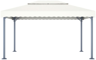 vidaXL Pavillon, Metall/Stoff Creme, 400 x 300 cm