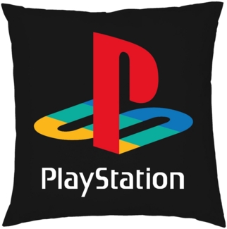 Blondie & Brownie Dekokissen Playstation Spiele Gaming Konsole Super Retro Vintage, Kissen mit Füllung