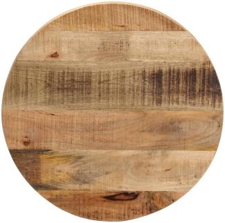 vidaXL Tischplatte Ø 60x3,8 cm Rund Raues Massives Mangoholz 370008