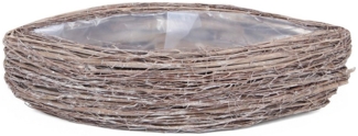 matches21 HOME & HOBBY Blumentopf Pflanzschale Oval in 45 x 20 x 13 cm, Dekoschale aus Holz (1 St), Pflanzkorb mit Folie für Innen & Außen