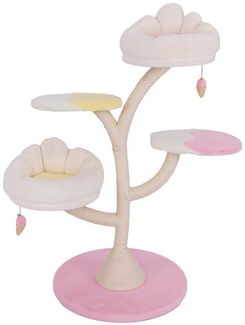 COSTWAY Kratzbaum, mit 2 Liegeflächen & 2 Plattformen & Spielball, 123cm hoch