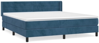vidaXL Boxspringbett mit Matratze Dunkelblau 180x200 cm Samt 3131037