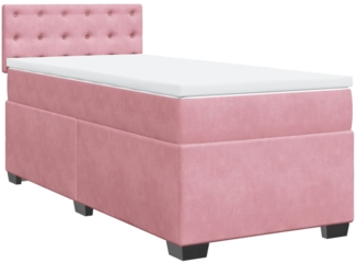 vidaXL Boxspringbett mit Matratze Rosa 100x200 cm Samt 3286251