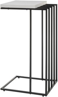 Beistelltisch >JUBA< in weiss, Holzwerkstoff/ Metall - 40x70x35cm (BxHxT)