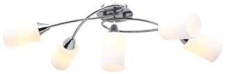 Deckenleuchte mit Keramik-Lampenschirmen für 5 E14 Glühlampen