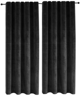 Haus und Deko Gardine Vorhang 2er Set Kräuselband Verdunkelung 140x245 cm Samt blickdicht, Kräuselband (2 St), Polyester