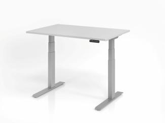 Sitz-Steh-Schreibtisch elektrisch 120x80cm Grau/Silber