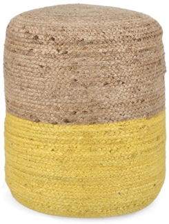 Pouf Jalala aus Jute, Gelb, 45x45x55 cm