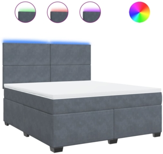vidaXL Boxspringbett mit Matratze Dunkelgrau 180x200 cm Samt 3293273