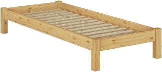 Einzelbett Kiefer natur 80x200 Massivholzbett Futonbett Bettrahmen Rollrost 60.35-08