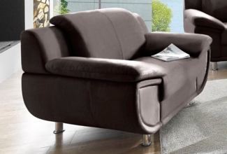 TRENDMANUFAKTUR Sessel Rondo, Breite 121 cm, breite Armlehnen, Füße chromfarben, Big-Sessel wahlweise mit Federkern, bequem