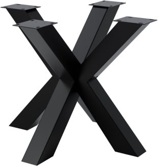 CLP Tischbeine Harlan pulverbeschichtetes Metall bis 300 kg belastbar,schwarz 85x85x71 cm