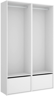 Dmora Großer Kleiderschrank Pewa, Schlafzimmermöbel, Schrank, Garderobe, 120x45 h205 cm, Weiß und Eiche