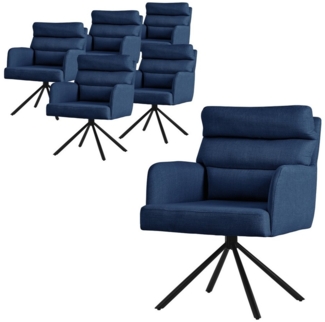 ML-DESIGN Stuhl Esszimmerstühle mit Rücken- & Armlehne moderne Design Küchenstühle (6 St), Design Lounge Polsterstuhl drehbar Clubsessel Polyester bis 120kg