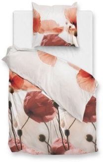 ZO HOME Bettwäsche ZO!Home, Baumwolle, 2 teilig, Mohnblumen, rosé