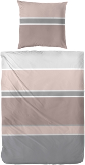 Primera Mako-Satin Bettwäsche 155x220 Streifen sand natur grau 243202-78